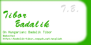 tibor badalik business card